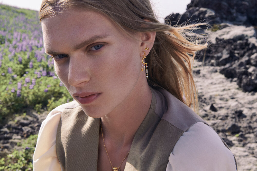 Maanesten Astrea Øreringe - 18 karat forgyldt - Bahne